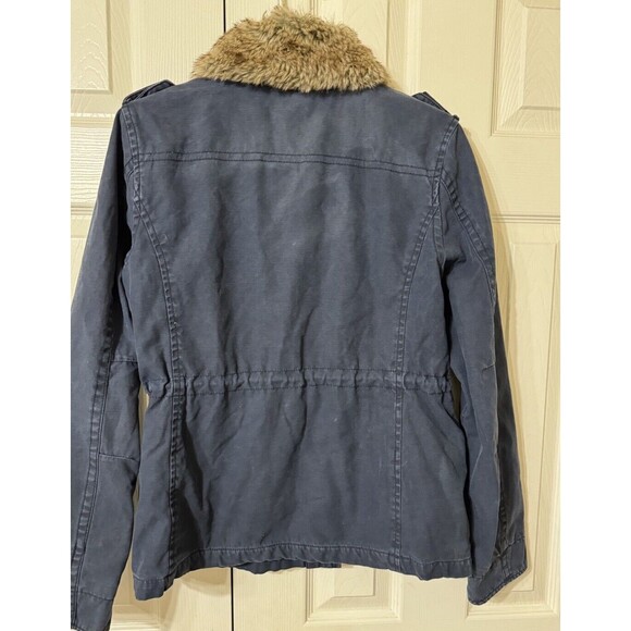 VTG Y2K Levi’s Denim Jacket Collar Button Zip Pocket Blue Dark Women - Size M - Picture 2 of 5